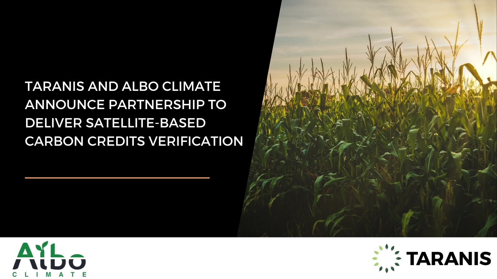 Taranis and Albo Climate announce a partnership to alleviate the bottleneck in verifying carbon sequestration in farmland